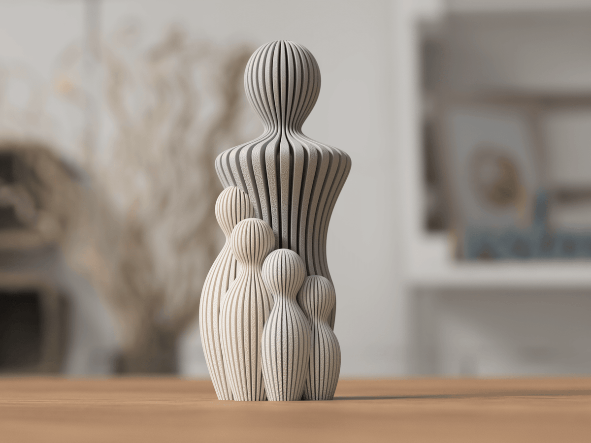 Sabre fars dag statue med børn - Bech 3D Design