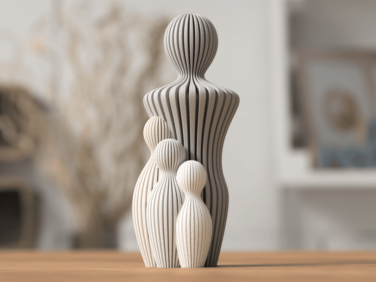 Sabre fars dag statue med børn - Bech 3D Design