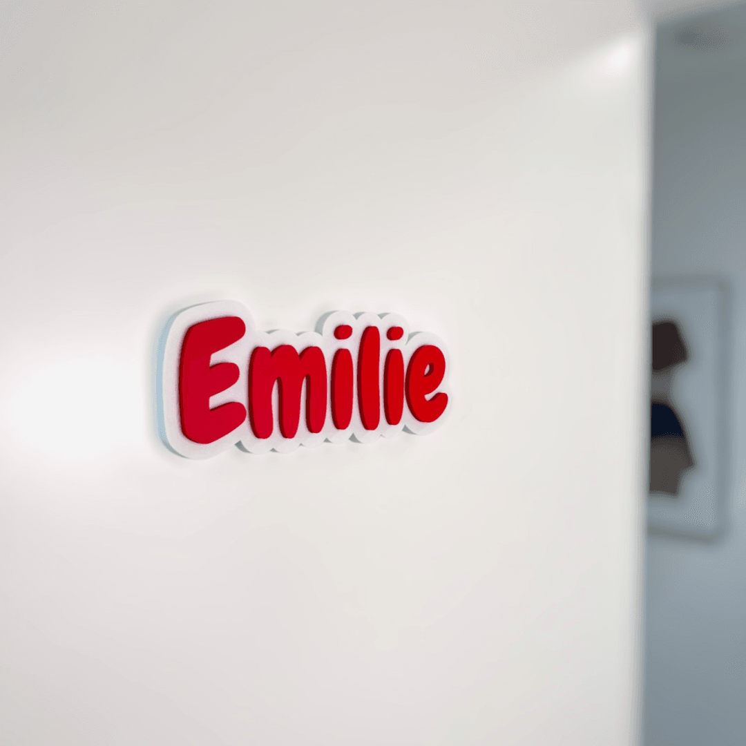 Personligt 3D-printet navneskilt - Bech 3D Design