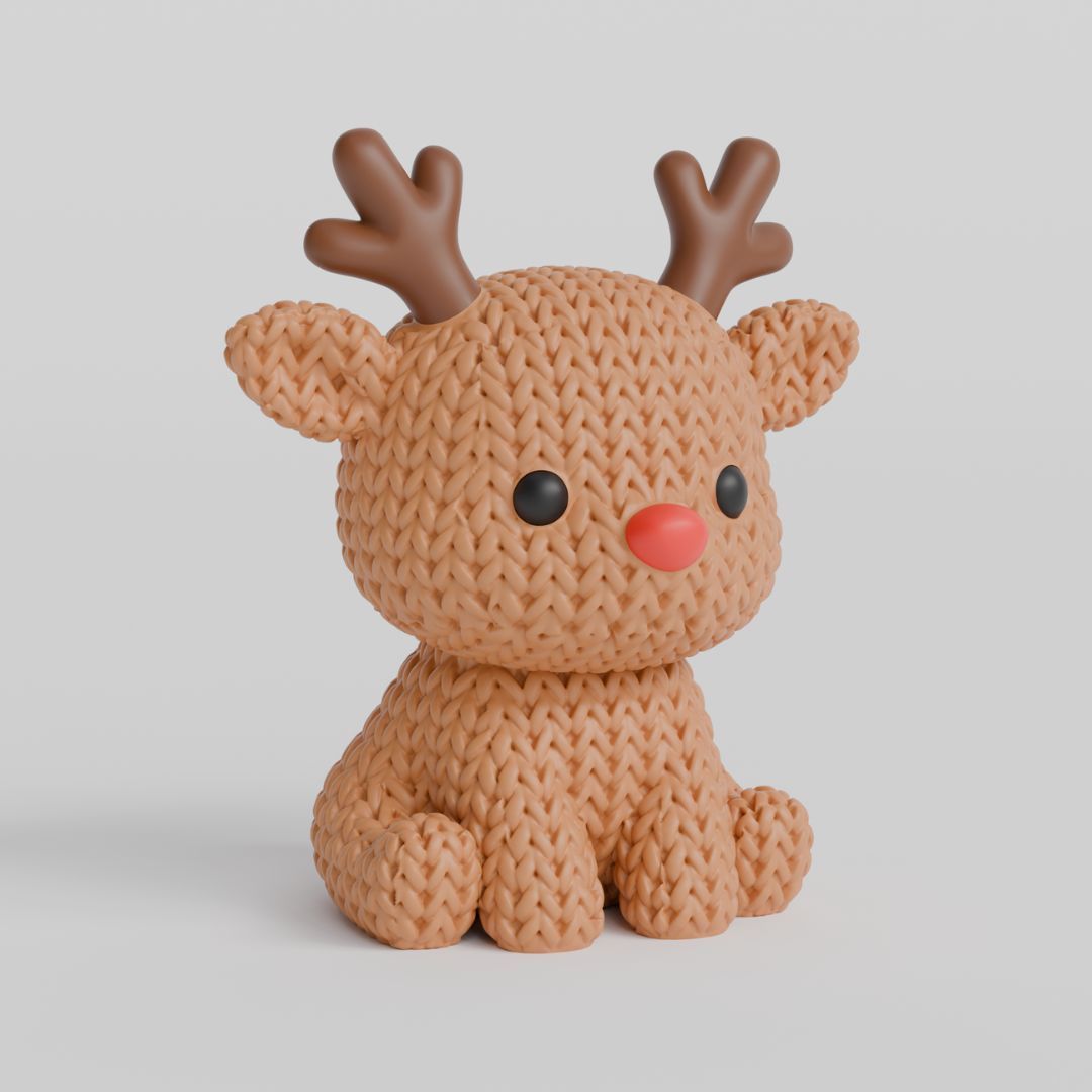 3D printet rensdyr i hæklet look