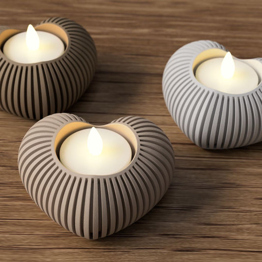 Romantisk fyrfadsstage med hjerteform til LED-fyrfadslys op til 40 mm