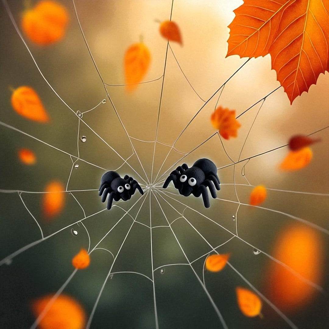 Halloween pynt sød og nuttet edderkop med bevægelig krop og ben.