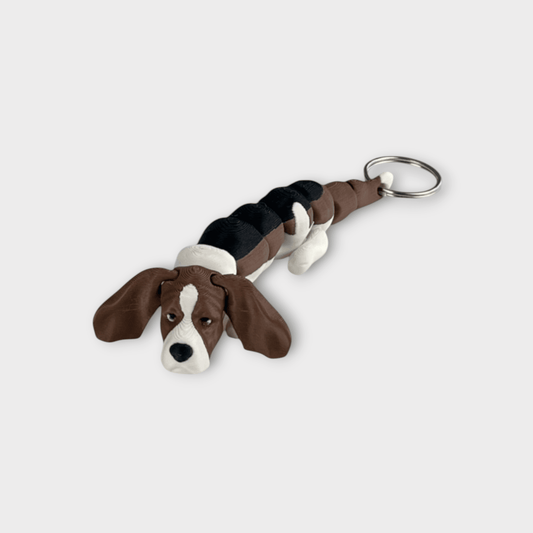 Flexi Dog nøglering: Bassett Hound - Bech 3D Design