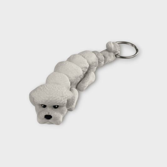 Flexi Dog nøglering: Bichon Frise - Bech 3D Design