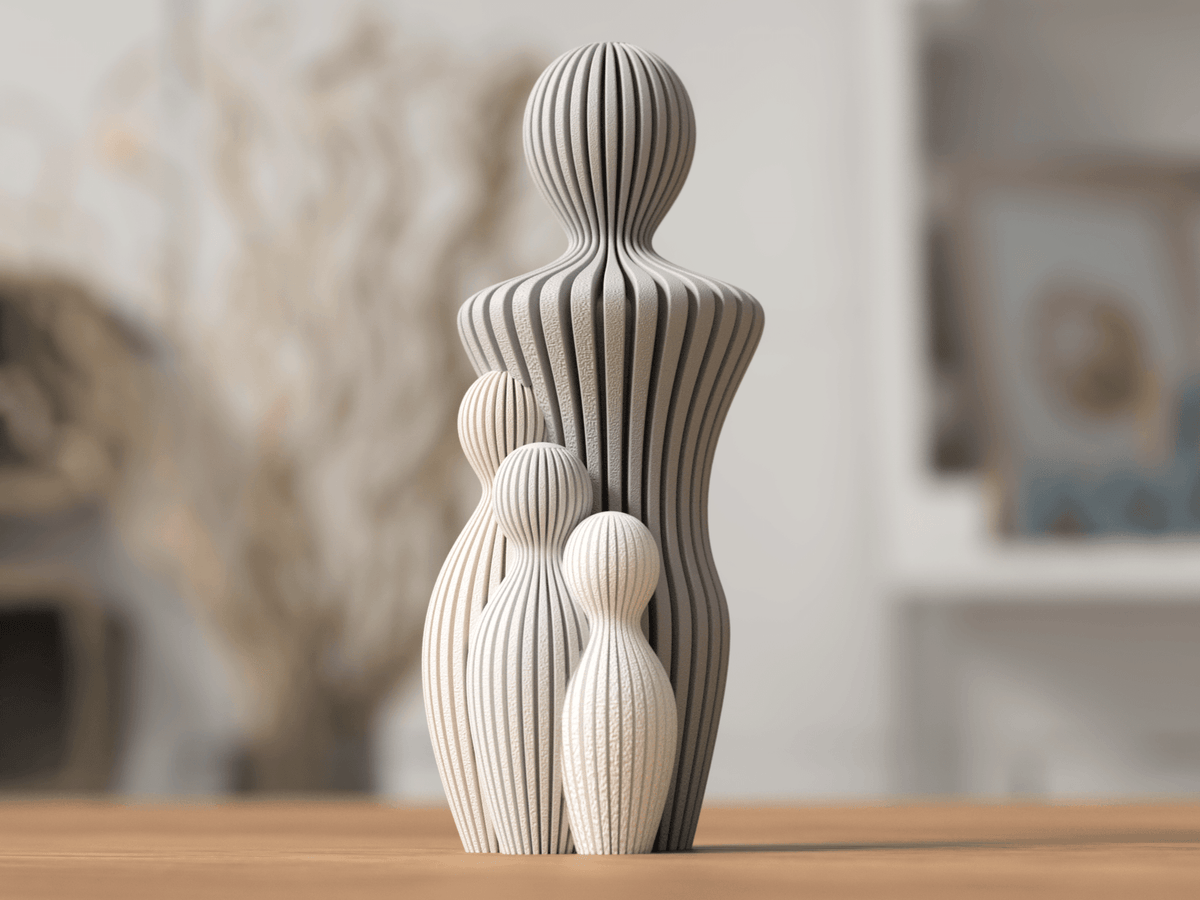 Sabre fars dag statue med børn - Bech 3D Design