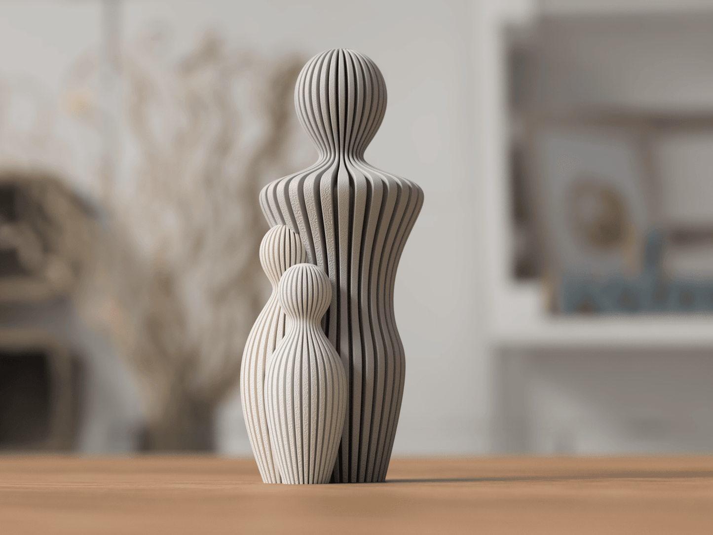 Sabre fars dag statue med børn - Bech 3D Design