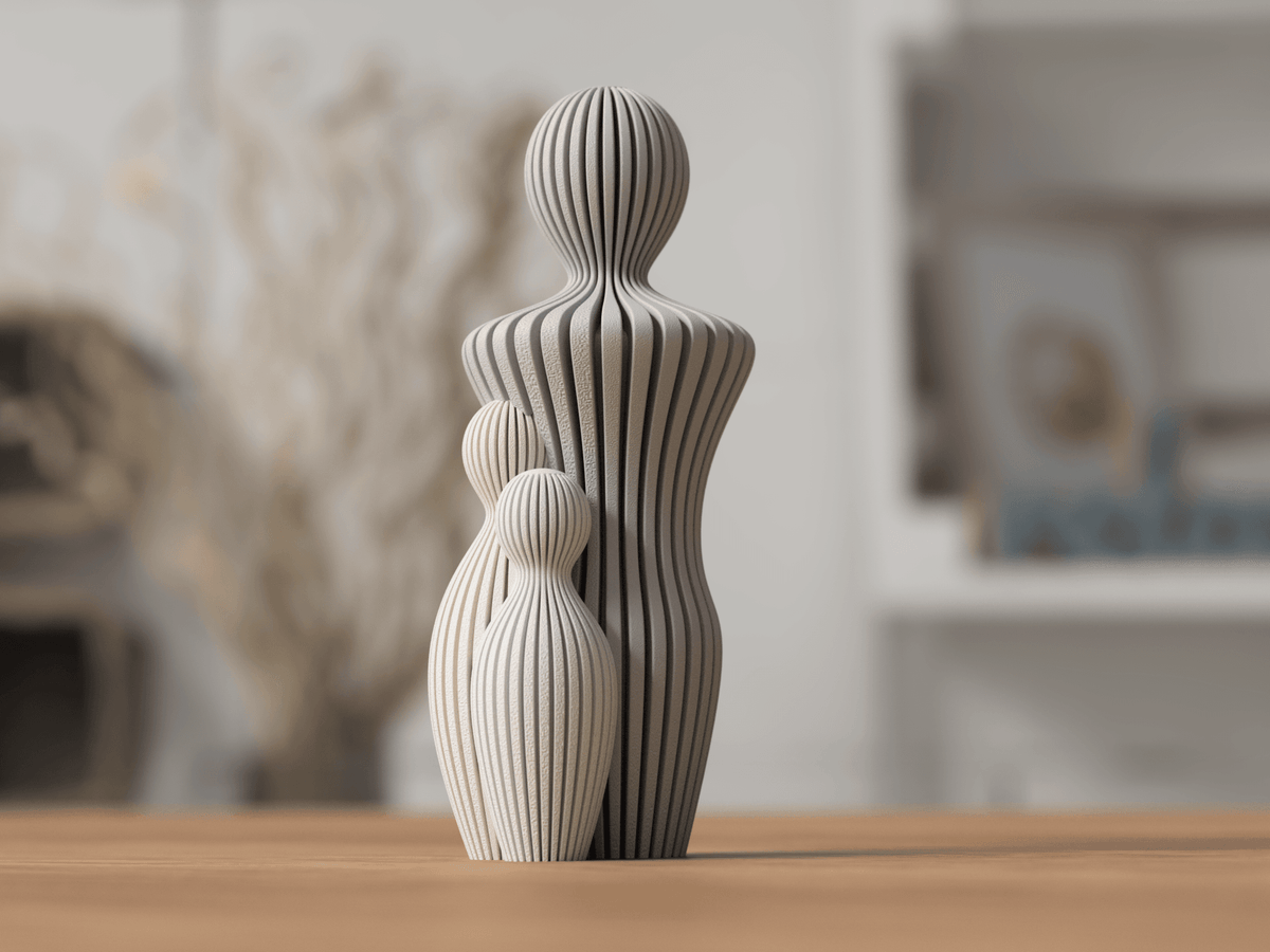 Sabre fars dag statue med børn - Bech 3D Design