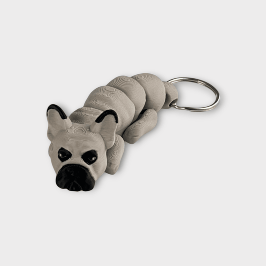 Flexi Dog nøglering: Fransk Bulldog - Bech 3D Design