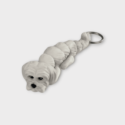 Flexi Dog nøglering: Malteser - Bech 3D Design