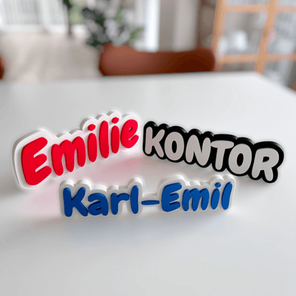 Personligt 3D-printet navneskilt - Bech 3D Design