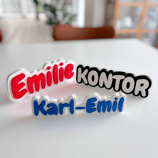 Personligt 3D-printet navneskilt - Bech 3D Design