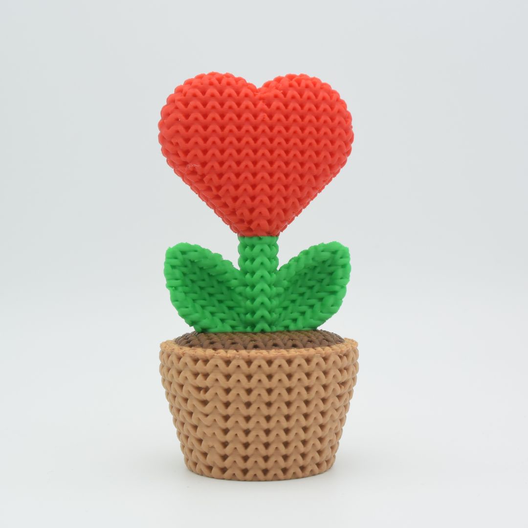 Hæklet hjerte plante i potte
