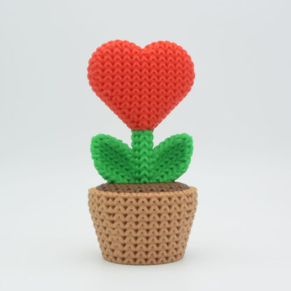 Hæklet hjerte plante i potte
