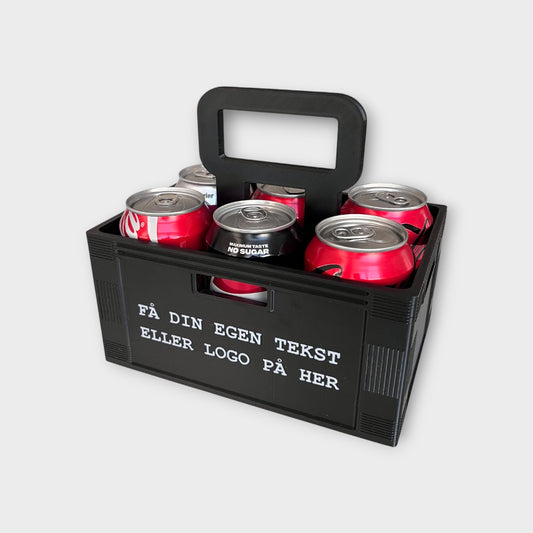 Personlig 3D-printet ølkasse med 6 dåser øl og individuelt navn