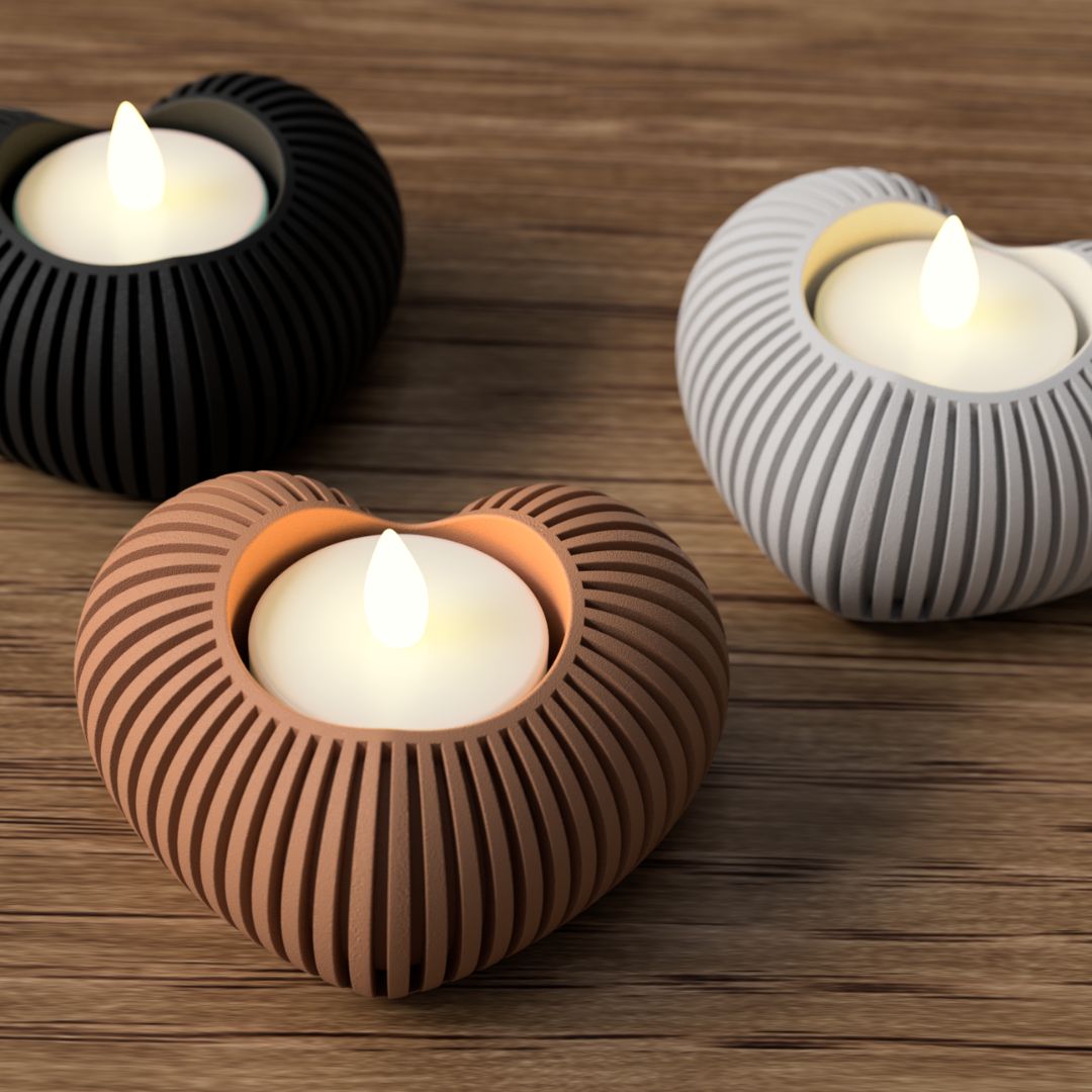 Minimalistisk hjerte fyrfadsstage som romantisk dekoration til Valentinsdag