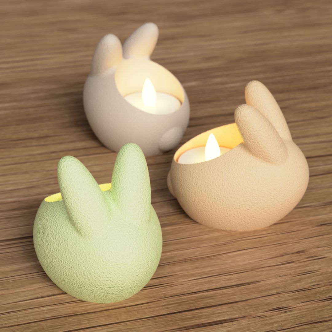 Sabre påskehare fyrfadsstage til LED-fyrfadslys – dekorativ påskepynt i stilrent design