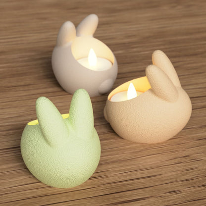 Sabre påskehare fyrfadsstage til LED-fyrfadslys – dekorativ påskepynt i stilrent design